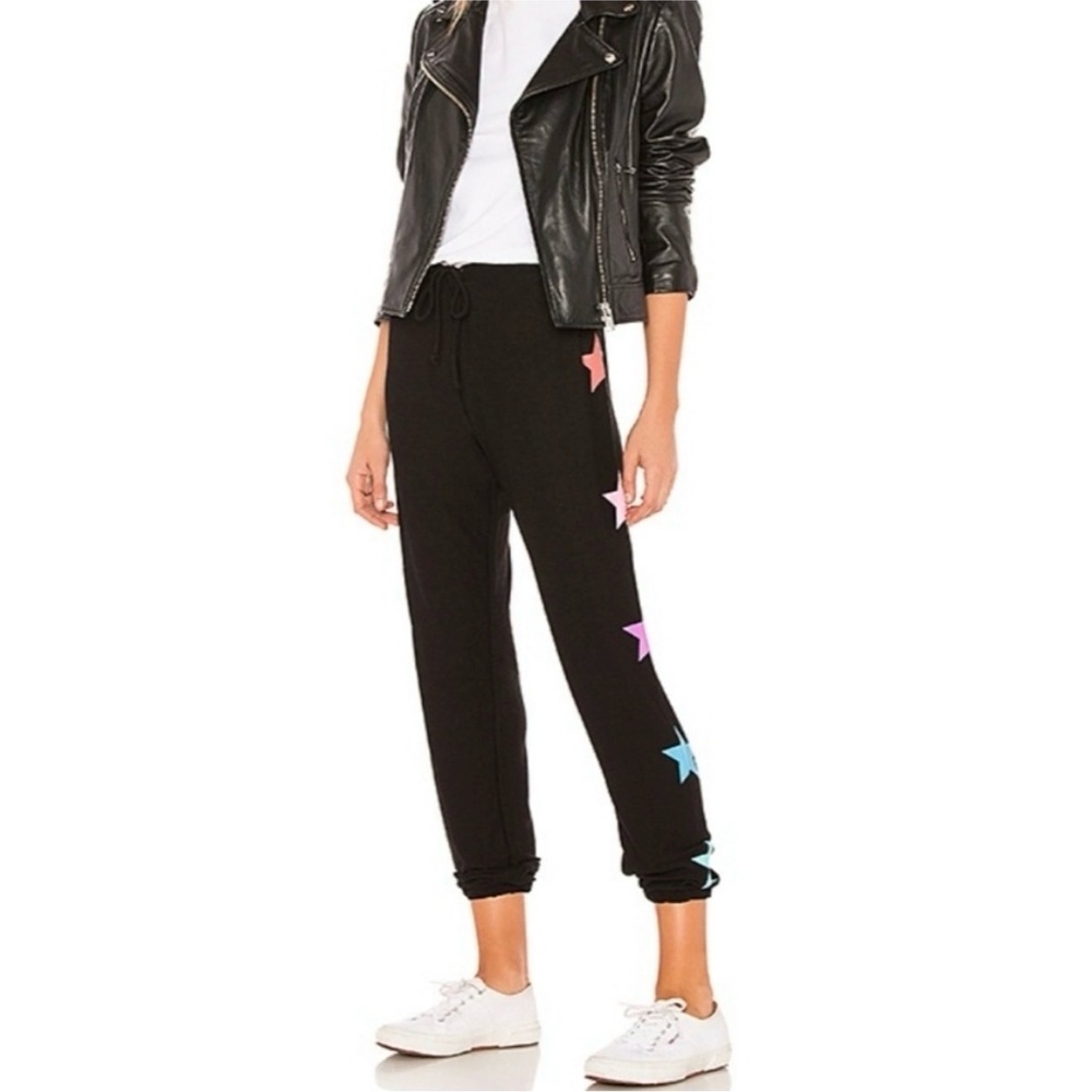 Chaser Black Joggers with Colorful Stars